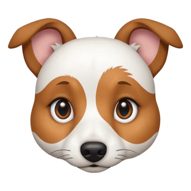 a fully white jack russell the size of a kelpie with light brown ears and a light brown patch on one eye sticker