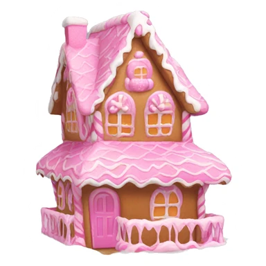 Pink gingerbread house sticker