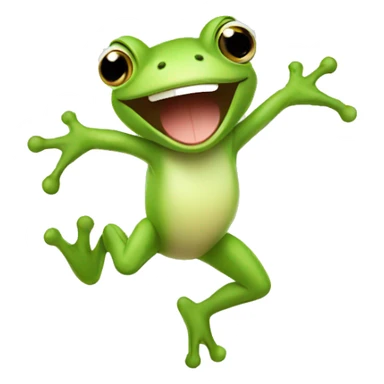 Happy cute frog jumping  sticker