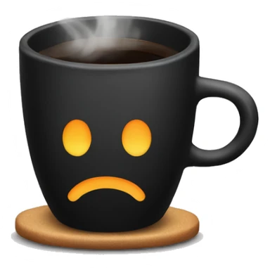 Steaming Black mug with a black coffee inside sticker