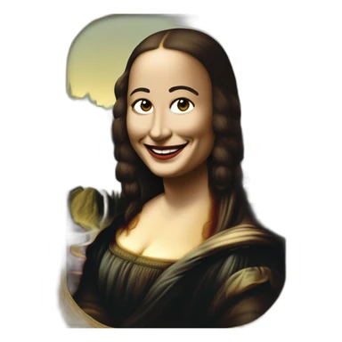 painting of the Mona Lisa smiling sticker
