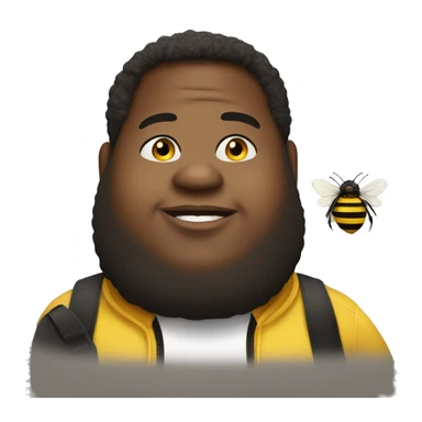 Fat black guy on a bumble bee sticker