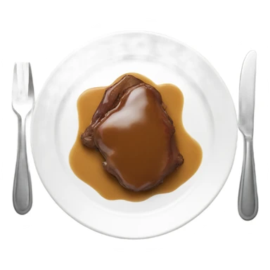 Chicken liver with gravy in a white plate sticker