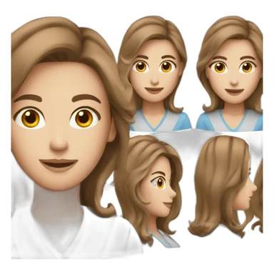 a brown-haired presenter with blue eyes sticker