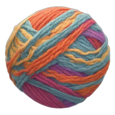 yarnball heartshaped multicolor drawing no eyes sticker