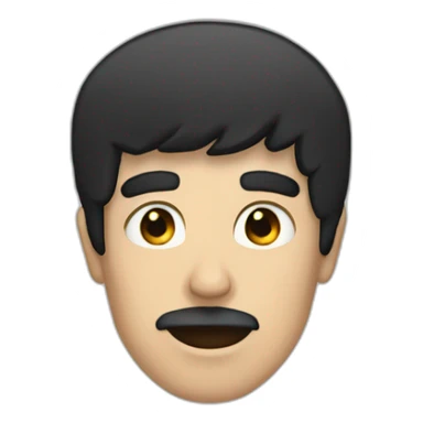 man with black hair and a black rectangle right above his mouth sticker