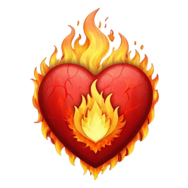 Heart in flames  sticker