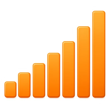 Orange Upward bar chart with a shadow, apple style emoji sticker