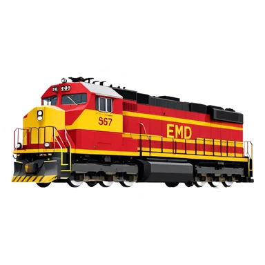 Diesel Locomotive - EMD SD70 (Model Year: 2021) (Iconic colour: Red and yellow) sticker