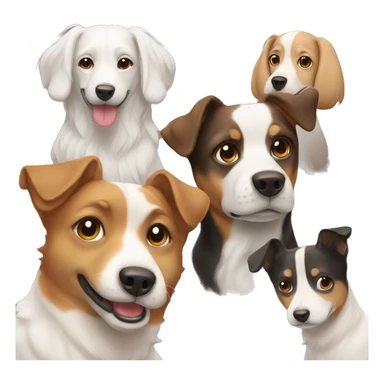 4 dogs sticker