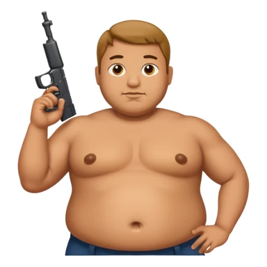 a guy with fat belly but his arms are small sticker