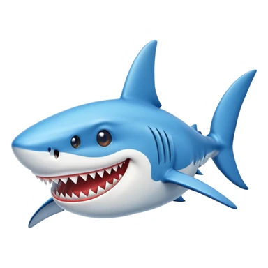 A Shark with shoes blue sticker