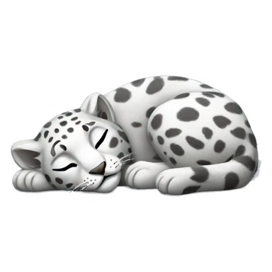 Sleeping laying snow leopard  sticker