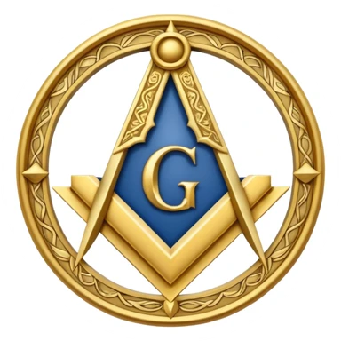 A masonic Square and Compass with the Letter G in the Middle, representing the Master Mason. sticker