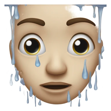 crying emoji with no eyes and in a pool of tear sticker
