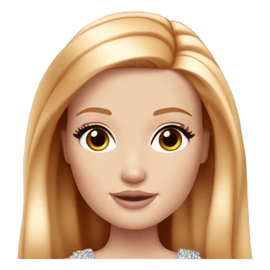 Extra glam barbie with brown eyes, pale skin, ginger long hair  sticker