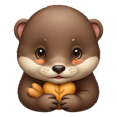 Cute baby otter's face (little cheeks, not much hair) sticker