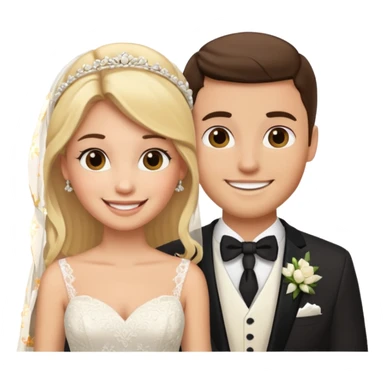 brunette groom blonde brideemoji sticker