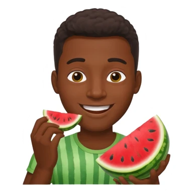 Black man eating watermelon sticker