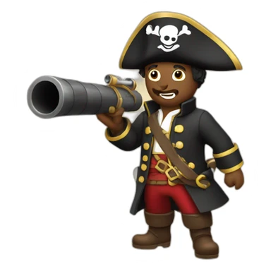 A pirate shooting cannonball sticker