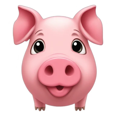 pig with hearts sticker
