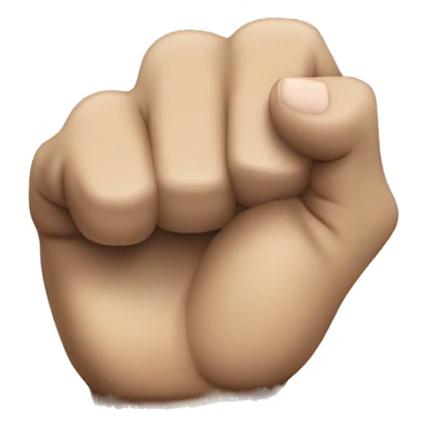 left hand fist, thumb visible between rightmost finger and previous finger sticker