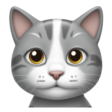 grey and white kitty sticker