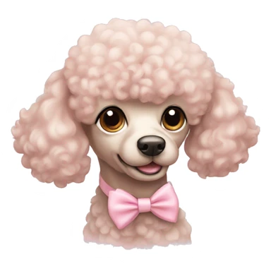 Light pink bow poodle sticker