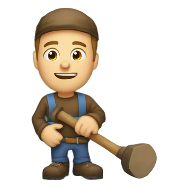White guy waiting at the bottom of a chimney with a sledgehammer  sticker