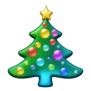Iridescent Christmas tree ornament sticker