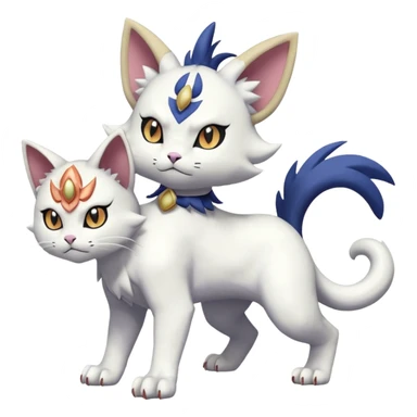 Delcatty-Absol-Meowth-Gatomon-fusion, full body sticker