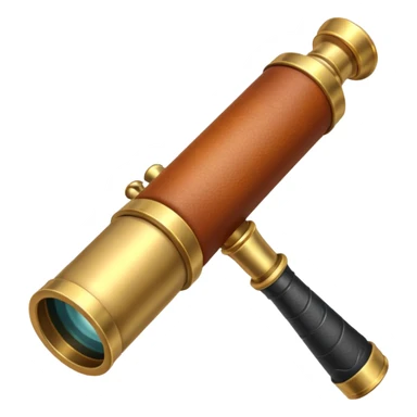 pirate spyglass object icon, brass telescope, leather grip, 3D cartoon, mobile game icon style, centered, clean background, no text, no watermark
 sticker