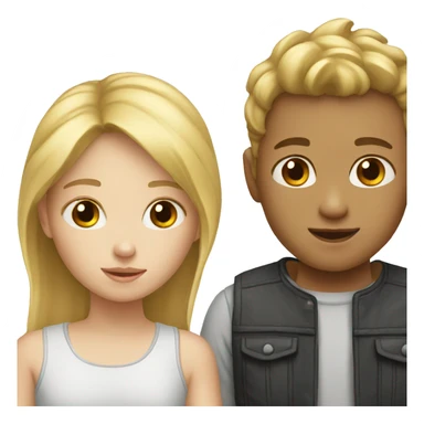 two white kids sticker