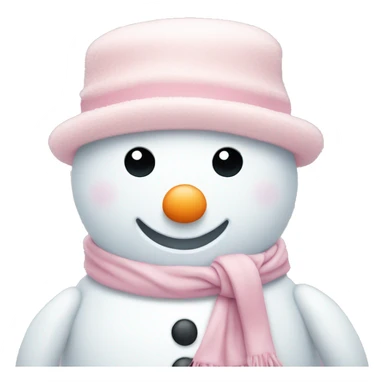 cute light pink snowman sticker