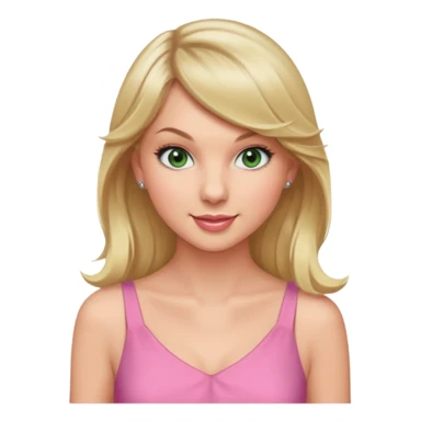 Smiling taylor swift green eyes long blonde hair in tight pink dress sticker