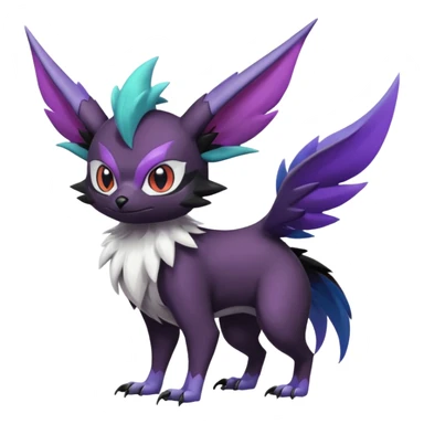Shiny Cute Noibat-Noivern-Mightyena-Silvally-Fakémon-hybrid-creature (full body)  sticker