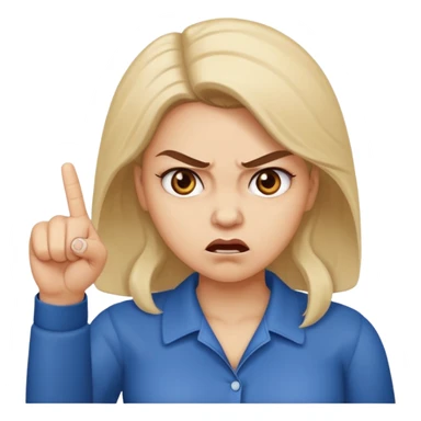 An angry lady with her finger up saying “Don’t PMO” sticker