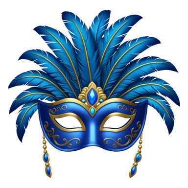 karnaval maskesi mavi sticker