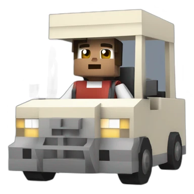 Steve Minecraft  entrain de conduire une voiture  sticker