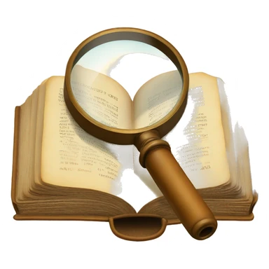 vintage open book with magnifying glass sticker