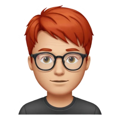 red unique hair with glassess guy  sticker