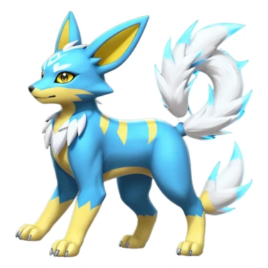 Zeraora-Renamon-Electrike-Umbreon-Lombax-Weregarurumon-fusion-creature (full body sticker