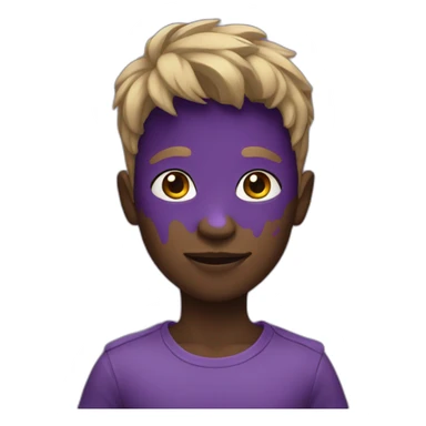 boy with purple skin sticker
