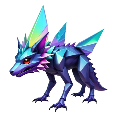 Edgy iridescent aesthetic-scenery-Fakémon-creature sticker