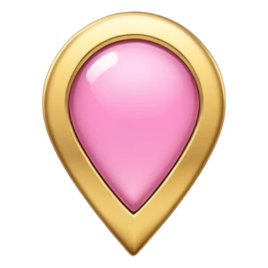 A pink location pin with elegant golden details and accents.  sticker