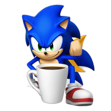 Sonic with coffee sticker