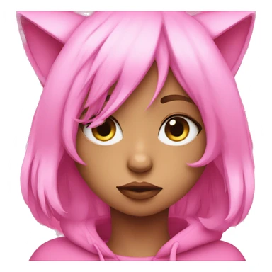pink-techno-catgirl sad sticker