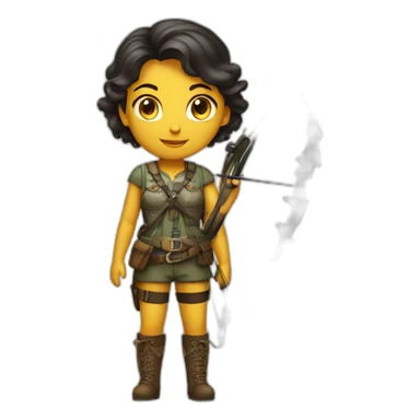 a girl hunter with a bow sticker