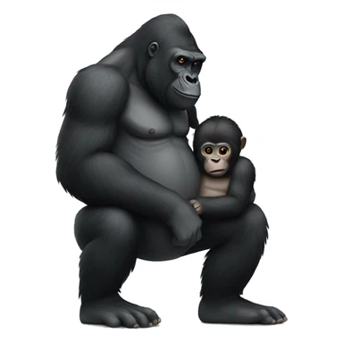 gorilla holding a baby sticker