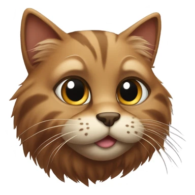 brown furry cat sticker